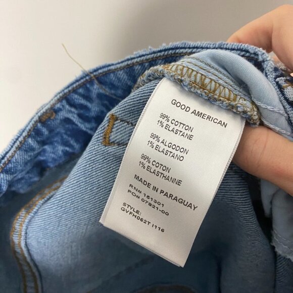 Good American Good Vintage Distressed High Rise Jeans Womens 0/25 Blue NWT - Picture 8 of 9